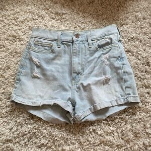 hollister high rise distressed shorts